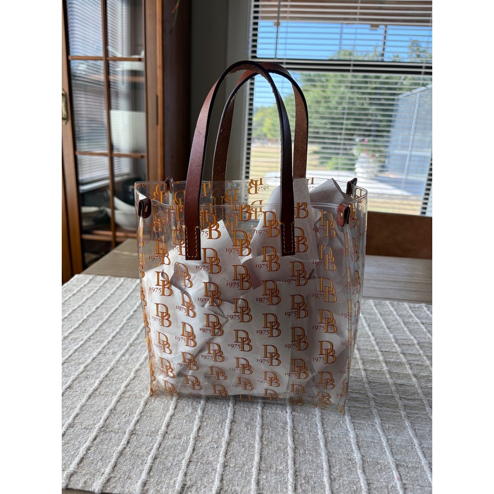 Vintage Dooney and Bourke clear monogrammed bag purse retired lunch bag